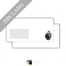 Briefumschlag | 80g Offsetpapier weiss | DIN lang | 4/0-farbig